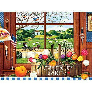 1000-Piece Buffalo Games Jigsaw Puzzles: Peach of a Day, Mountains on Fire $10 Each & More