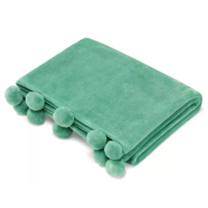 70" x 50" Vera Wang Azalea Skye Salma Pom Pom Throw Blanket (Green or Turquoise) $12.75 + Free Store Pickup