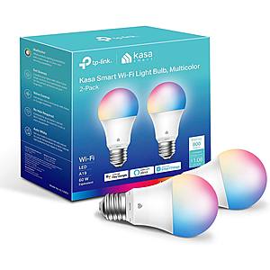 2-Pack TP-Link Kasa Smart Light Bulbs, Compatible with Alexa and Google Home (KL125P2) $17.99 + Free Shipping w/ Prime or on $25+