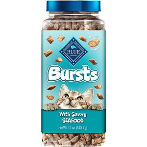 12-Oz Blue Buffalo Bursts Crunchy Cat Treats (various flavors) 2 for $8 + Free Shipping w/ Prime or on $25+
