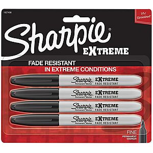 4-Count Sharpie Extreme Permanent Markers (Black) $3 + Free Shipping w/ Prime or on $25+