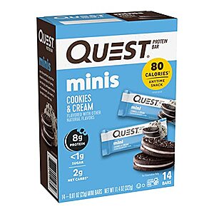 14-Ct Quest Minis Protein Bars (Cookies & Cream or Chocolate Chip Cookie Dough) $7.55 w/ S&S + Free Shipping w/ Prime or on $25+