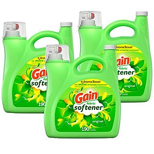 164-Oz Gain Fabric Softener + Aroma Boost (Original Scent) 3 for $26.95 + Free Shipping