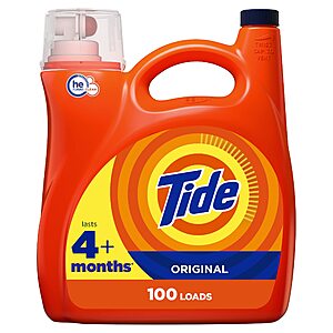 146-Oz Tide Laundry Liquid Detergent: Original, Ultra Oxi, or Free & Gentle $15.95 w/ S&S + Free Shipping w/ Prime or on $25+