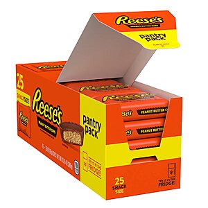 25-Count Reese's Milk Chocolate Peanut Butter Cups (Snack Size) $5 w/ S&S + Free Shipping w/ Prime or on $35+