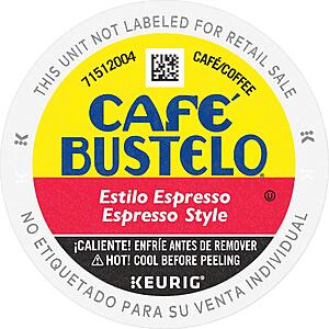 72-Count Café Bustelo Espresso Style Dark Roast Coffee K-Cup Pods $24.60 w/ S&S + Free Shipping w/ Prime or on $35+