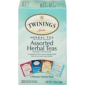 6-Pack 20-Count Twinings of London Assorted Herbal Tea Bags $10.45