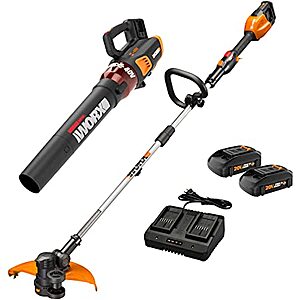 WORX 40V 13" Cordless String Trimmer & Turbine Leaf Blower Power Share Combo Kit - WG927 (Batteries & Charger Included) $224