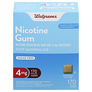 Walgreens has Nicotine Gum, 4mg Original 340 pieces for $32.48 after coupon and Free Shipping