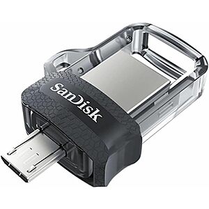 128GB SanDisk Ultra Dual Drive m3.0 w/ microUSB + USB 3.0 Type-A  $8 + Free Shipping w/ Prime or on $35+