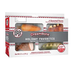 4-Count Dreambone Holiday Favorites Dog Treats $2.50 + Free S&H on $49+