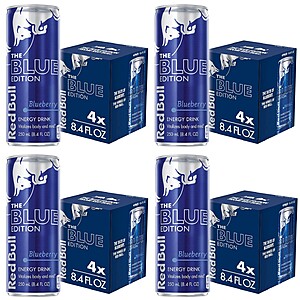 Select Amazon Accounts: 4-Pack 8.4-Oz Red Bull Blue Edition Energy Drink 4 for $17.55 ($4.39 each 4-pack) w/ S&S & More + Free Shipping w/ Prime or on $35+