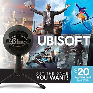 Blue Microphone Snowball iCE USB Cardioid Condenser Mic (White) + $20 Ubisoft Discount Code $40
