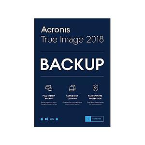 Acronis True Image 2018 - 1 Device (Retail Box) Free after $30 Rebate