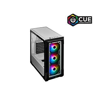 CORSAIR iCUE 220T RGB Tempered Glass Mid-Tower Smart Case, White @Newegg (AR) $65