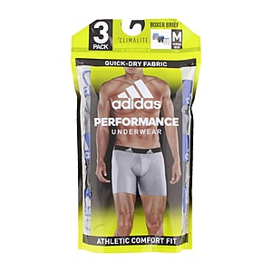 3-Pack adidas Men's Performance Boxer Briefs $10.79 ($3.60 each), Women's 6-Pair Socks $4.79 ($0.80 per pair), Little Boys' Shorts $5.39, More + Free Pickup at JCP on $25+