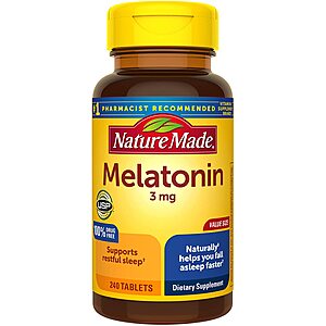 Nature Made Supplements: 250-Ct Nature Made Melatonin 3mg Tablets $5 w/ Subscribe & Save