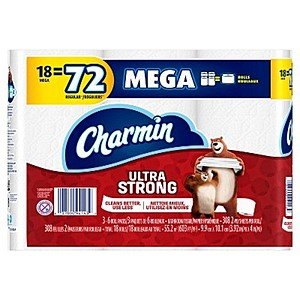Charmin Ultra Strong Toilet Paper (18 Mega Rolls) $27 or less