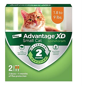 Advantage XD Small Cat Treatment 2 count + free $20 eGift Card for $30 @ Chewy, Free Shipping via Autoship (New Customers Only)