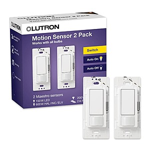 2-Pack Lutron Maestro 2-Amp/Single-Pole Motion Sensor Switches (White) $34.95 + Free Shipping (select locations)