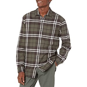$7.40: Amazon Essentials 100% Cotton Men's Long-Sleeve Flannel Shirt (various colors)