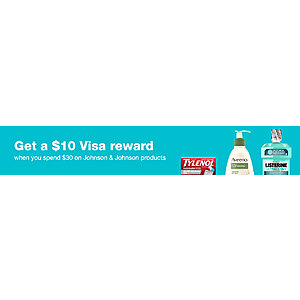 $10 Visa Rewards Card for $30 worth of Johnson & Johnson products valid through 2/1