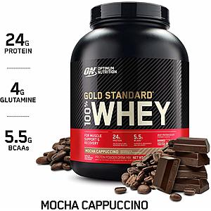 5-Lb Optimum Nutrition Gold 100% Whey Protein Powder (Mocha Cappuccino) 1 for $27.60 or 2 for $69.xx w S&S + Free Shipping
