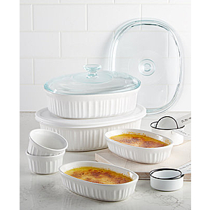 Corningware French White 10-Pc. Bakeware Set, Created for Macy's & Reviews - Bakeware - Kitchen - Macy's - $30.00