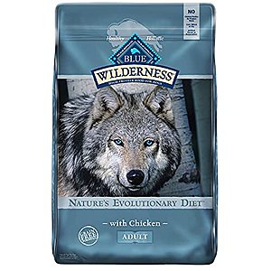 Blue Buffalo Wilderness High Protein, Natural Adult Dry Dog Food Chicken or Chicken with Wholesome Grains (24 lb.) as low as $37.54 with coupon and S&S at Amazon