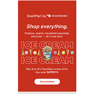 DashMart By Doordash : $10 OFF Orders of $12+. P/U Or Delivery, Can Be Used Up To 3 Times.(YMMV?)
