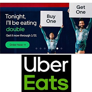 Uber Eats App: B1G1 Free Items From Participating Restaurants. Stacks W/Other Promos.