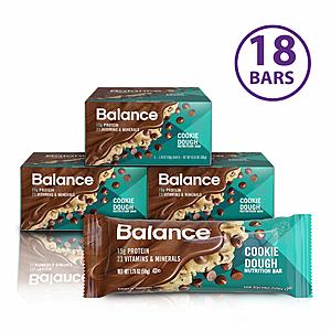 18 count - Balance Bar, Healthy Protein Snacks, Cookie Dough - $12.74 AC at Amazon w/ subscribe and save