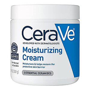 2 X 19oz CeraVe Moisturizing Cream | Body and Face Moisturizer for Dry Skin | Body Cream with Hyaluronic Acid and Ceramides | Normal | Fragrance Free: $19.33 or lower w/S&S