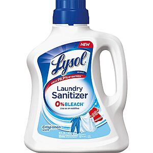 Lysol Laundry Sanitizer Additive, Bacteria-Causing Laundry Odor Eliminator, 0% Bleach Laundry Sanitizer, color, , 90 Fl Oz Crisp Linen  + $8 promotional credit: $12.80 or less