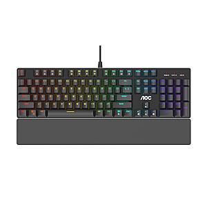 AOC Full RGB Mechanical Keyboard w/ Outemu Blue Switches & Detachable Wrist Rest $25