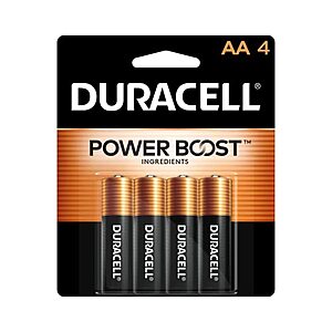 4-Ct Duracell Coppertop Long Lasting AA Batteries Only $2.30-$2.57 at Amazon