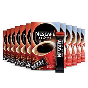 80 Nescafe Clasico Dark Roast Instant Coffee Packets $8.28