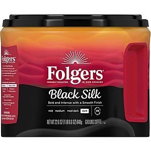 Folgers Black Silk Dark Roast Coffee, 22.6 Ounces (Pack of 6) YMMV $41 $40.79