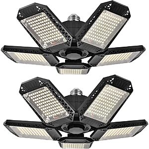 2-Ct ZZENRYSAM 160W Deformable LED Garage Lights (16000LM; E26/27 Base) $18 + Free Shipping w/ Prime or $25+