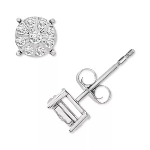 Macy's Diamond Cluster Stud Silver Earrings $35, Macy's Diamond Accent S Link Bracelet in Fine Gold Plate $35 & More + 15% Slickdeals Cashback + Free Store Pickup at Macy's