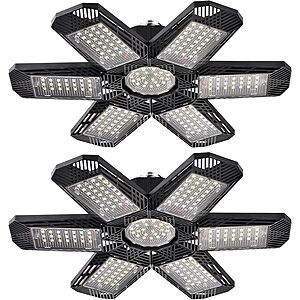 2-Pack 120W ZZENRYSAM 6-Panel Deformable LED Garage Ceiling Lights (12000LM, 6500K, E26/E27) $14.55 + Free Shipping w/ Prime or $35+