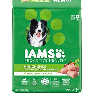 New Customers: 38.5-lbs Iams Proactive Health Small Adult Dry Dog Food (Chicken) $10 & More + Free S&H
