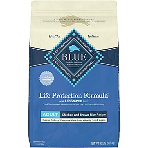 Blue Buffalo: 30-lbs Life Protection Formula Adult Dry Dog Food $10.30 & More + Free Shipping