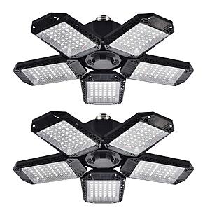 2-Pack 120W Mefflypee Deformable LED Garage Ceiling Lights (12000LM, E26/E27) $14.90 + Free Shipping w/ Prime or $35+