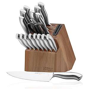 18-Pc Chicago Cutlery Insignia Stainless Steel Knife Block Set w/ Sharpener + $15 Kohl's Cash $76.50 + Free Shipping