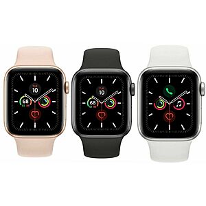 (Good - Refurbished) Apple Watch Series 5 GPS + WiFi + LTE Aluminum Case Smartwatch w/ 1-Year Warranty (Unlocked; Various Colors & Sizes) $126.40 + Free Shipping