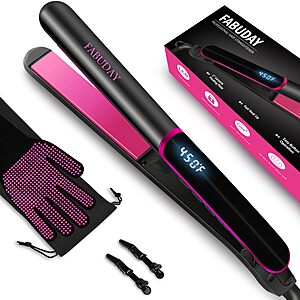 1" Ceramic Fabuday Hair Straightener Flat Iron w/ LED Display (Various Colors) $10.50 + Free Shipping w/ Prime or $35+