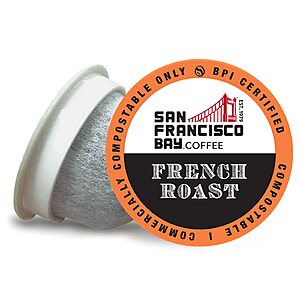 San Franciso Bay Coffee K Pods French Roast, 80 Ct, $21.59 or less with Amazon S & S and Coupon