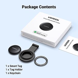 50% OFF UGREEN Item Finder, (Apple Certified) Bluetooth Tracker, Smart Tag, Works with Apple Find My (iOS Only) $6.99