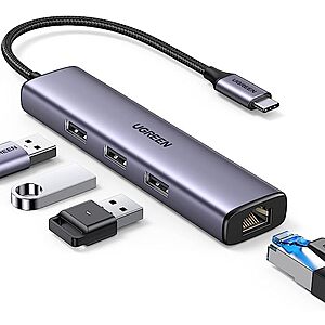 UGREEN 4-in-1 USB 3.0 Type C to Gigabit Ethernet Adapter $12 & More
